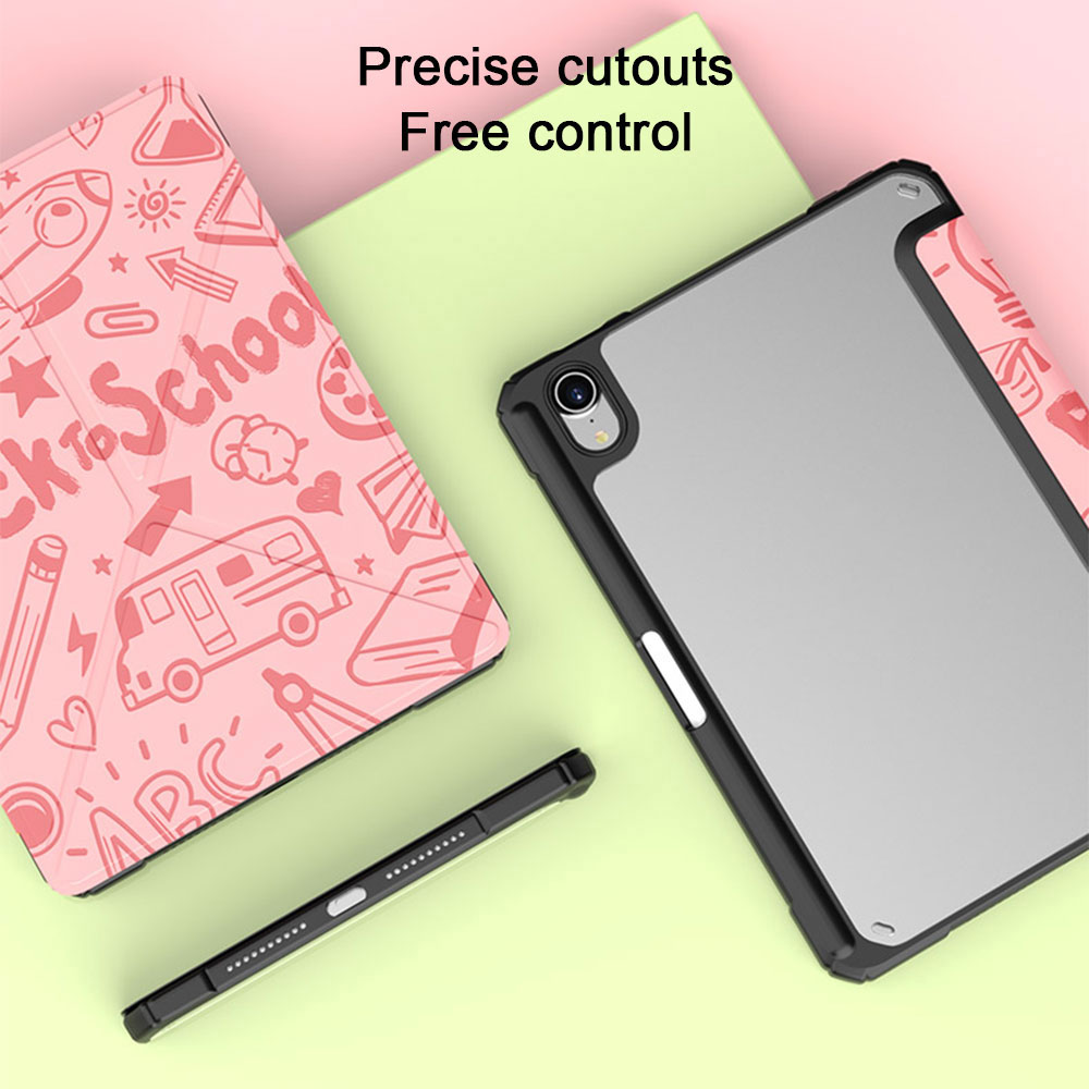 Laudtec PBK057 Rugged Pink Tpu 3 Pc Foldable Detachable Case Leather Cover Tablet Covers Cases For Ipad Air 10.9 10.2 manufacture