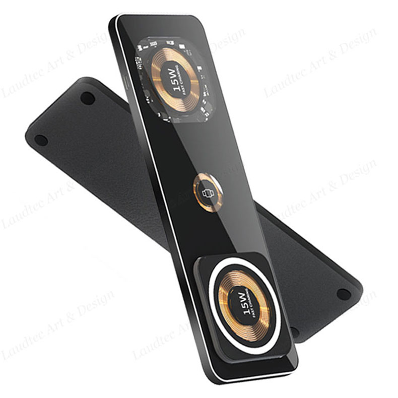 Laudtec KC010 Led Ambient Light Magnetic Car Charging Foldable 15W 3 In 1 Fast Phone Stand Wireless Charger For Iphone Samsung
