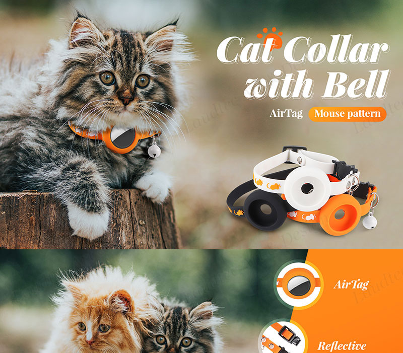 Laudtec ZZK01 Underwater Protection Cover Magnetic Key Metal Cute Silicone Waterproof Dog Cat Collar Holder Airtag Case details
