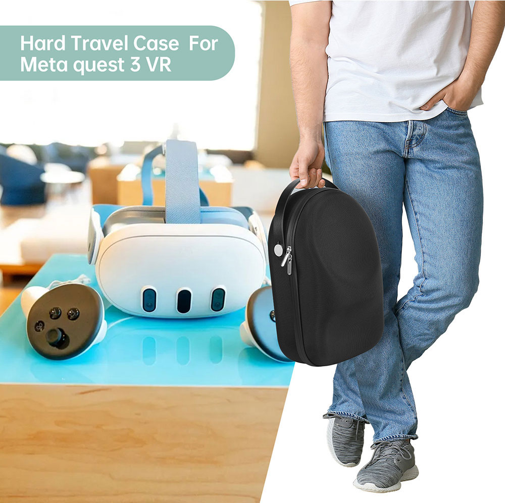 Eva Case Carry Leather Foam Portable For Meta Quest 3 Vr Oculus Headset Strap Battery Charging Dock Accessories details