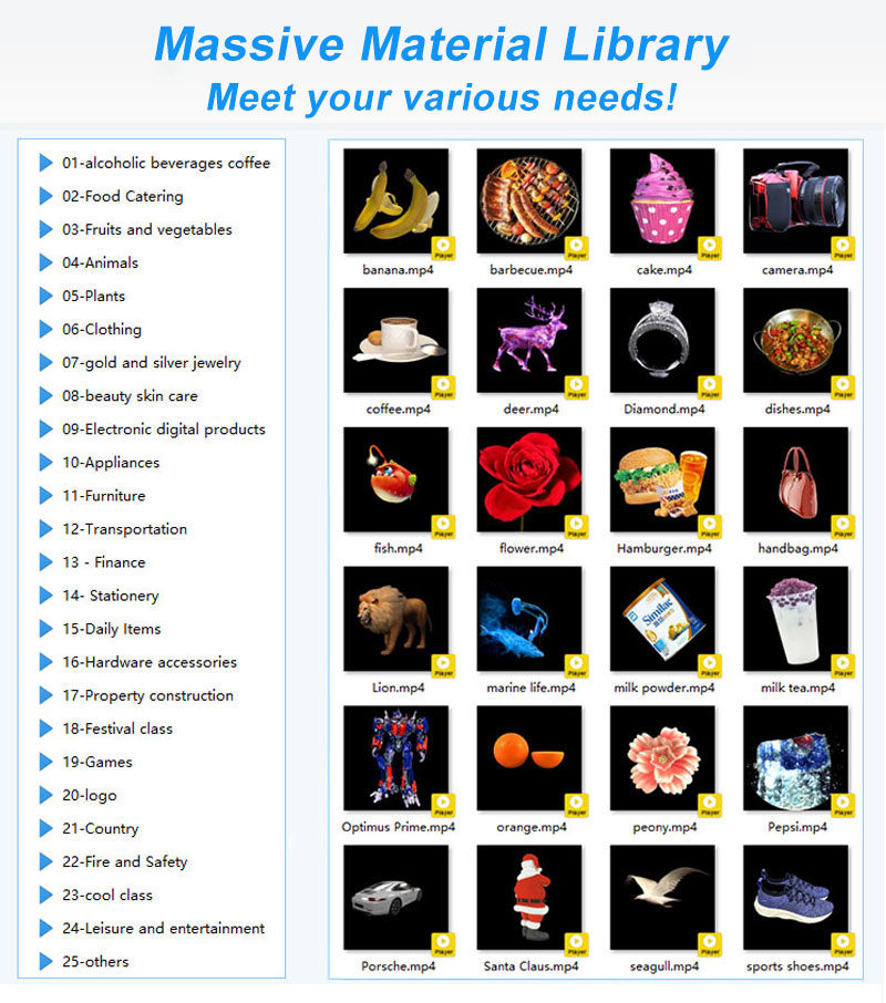 4 Blades HD Projector Holographic Display 1920*1080 Spinning 3D Projector LED Advertising Hologram Fan details