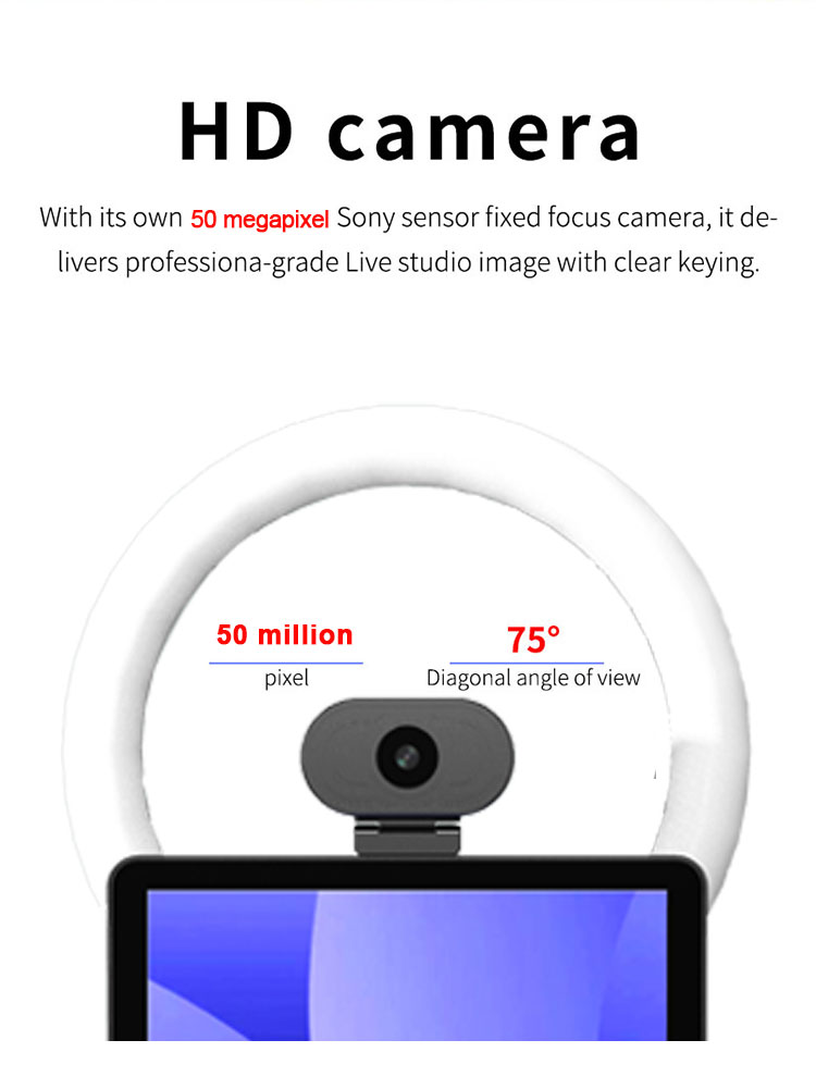 Smart Live Broadcast Machine With Magnetic Suction Beauty Fill Light & HD camera Streaming Equipment details