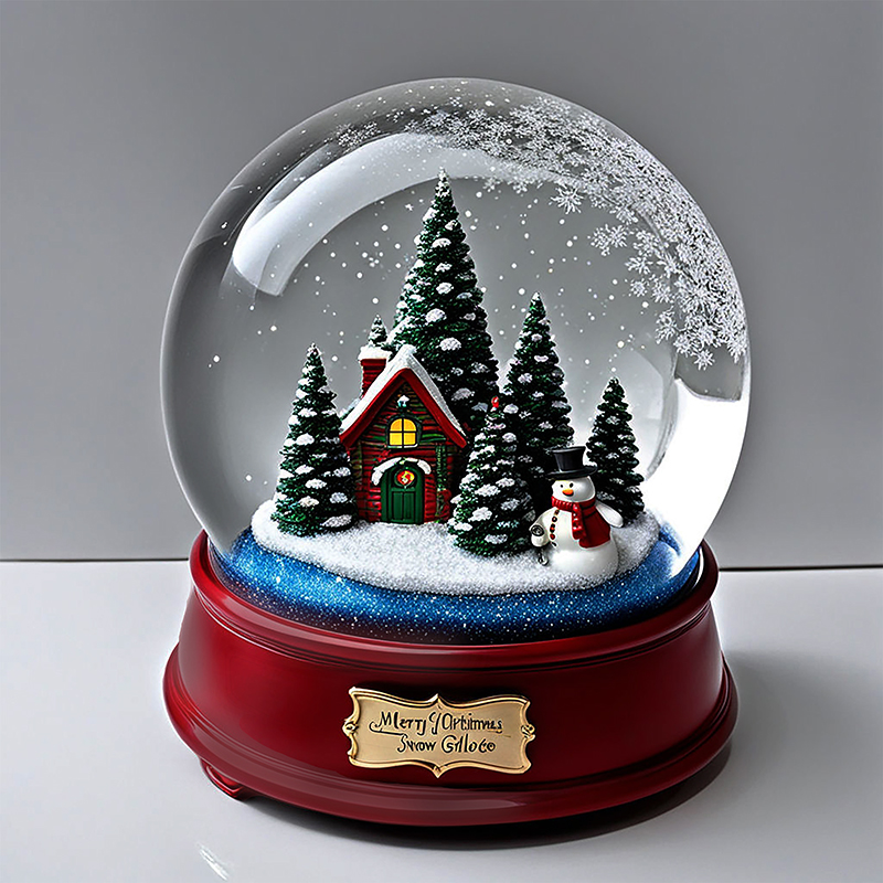 Wholesale mini village figurine glass snow ball home decor water globe custom Christmas resin snow globe souvenir manufacture