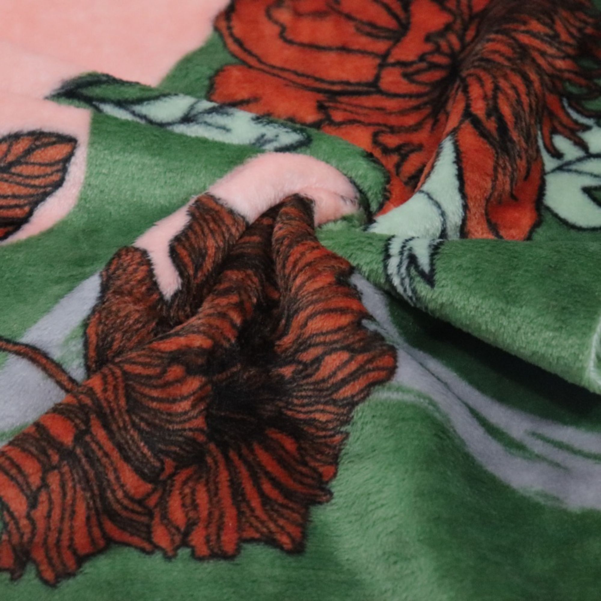 Double Sided Flower Printing Flannel Fabric