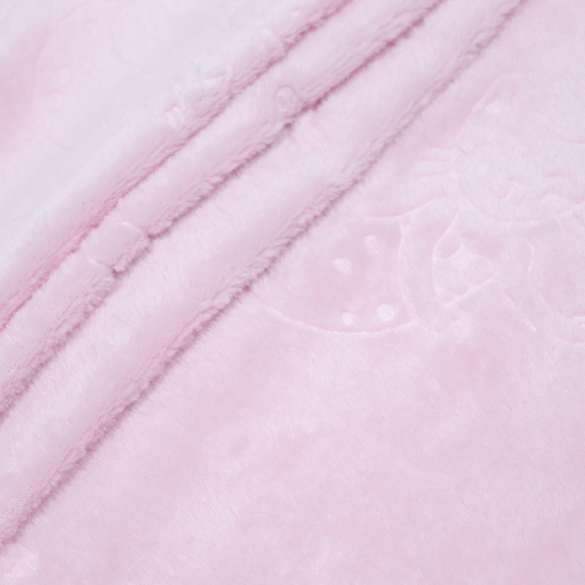 Pink Kitten Mermaid Pattern Embossed Flannel Fabric