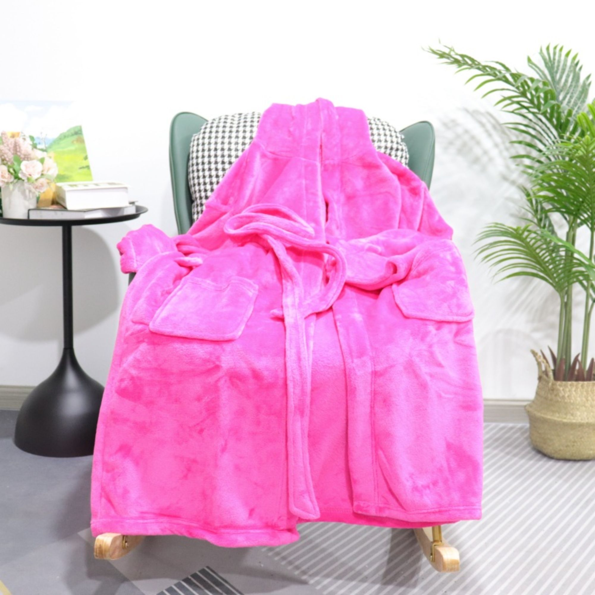 Rose Red Flannel Bathrobe Pajama