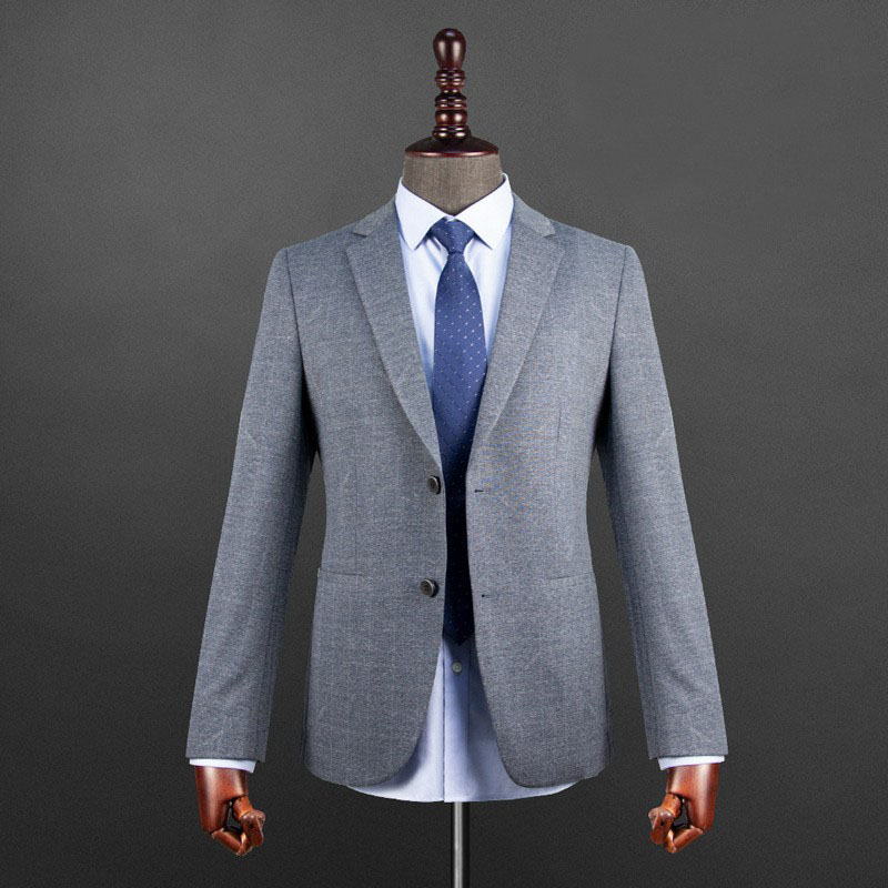 2024 New fashion high-end men's comfortable breathable suit gray anti-pilling classic suit manufacture