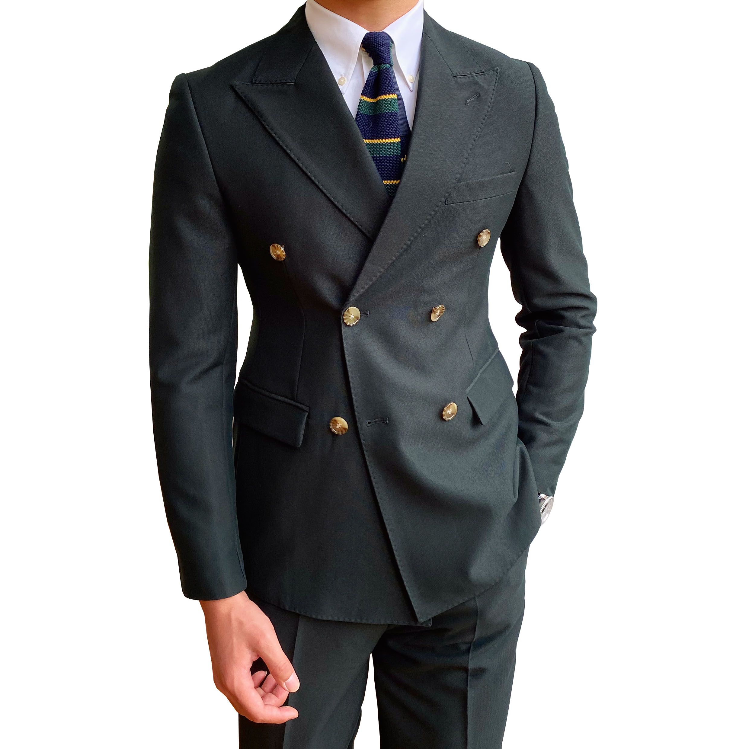 2024 Factory price soild color men suit double breasted classic blazer & jacket slim fit custom men's suit supplier