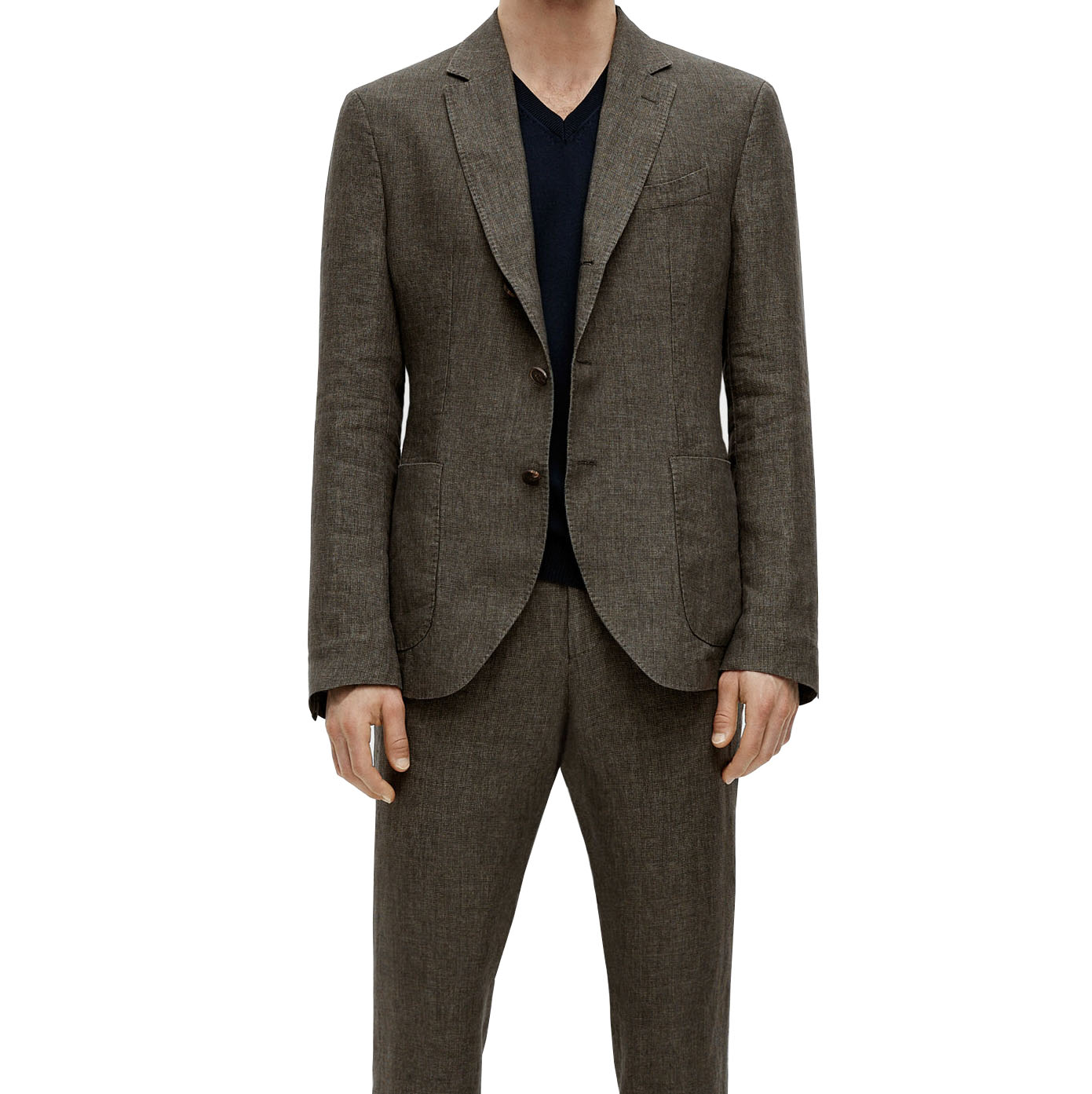 2024 Hot style double breasted 100% linen casual men suit blazer & jacket slim fit custom mens suit manufacture