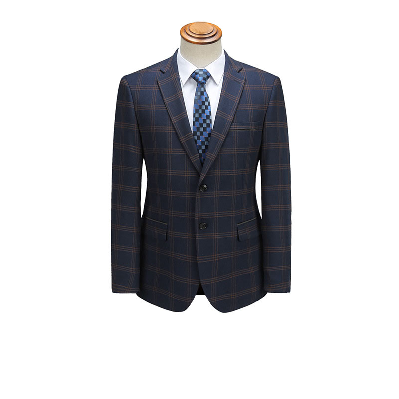 2024 Fashion Plaid Men Suit Formal Business Jacket Slim Fit Wedding Coat  custom mens suit factory