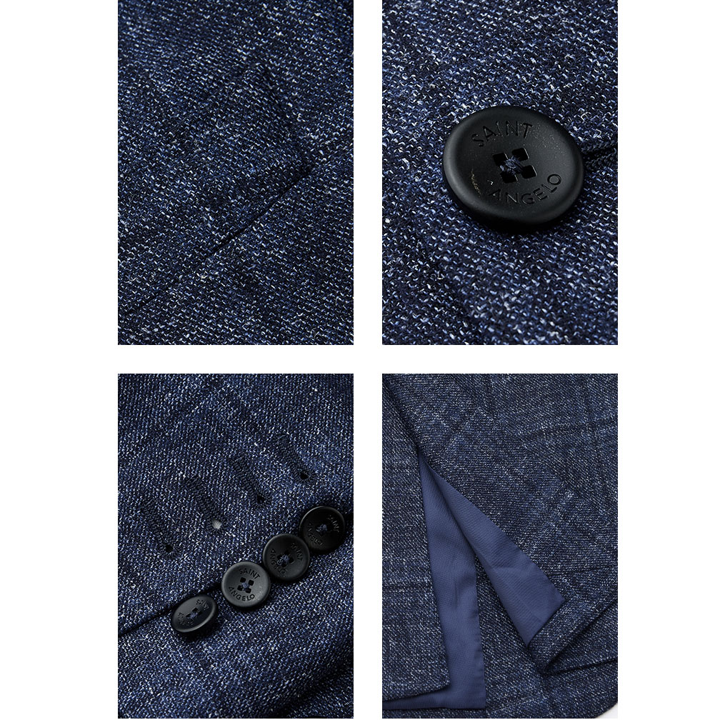 2024 Unique Design business plaid suit Slim fit men suit & blazer custom mens suit details