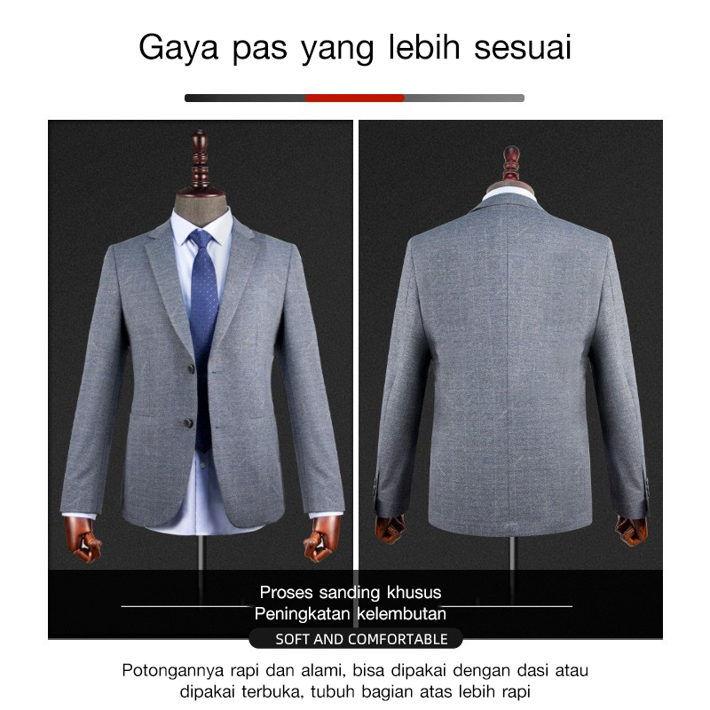 2024 New fashion high-end men's comfortable breathable suit gray anti-pilling classic suit supplier