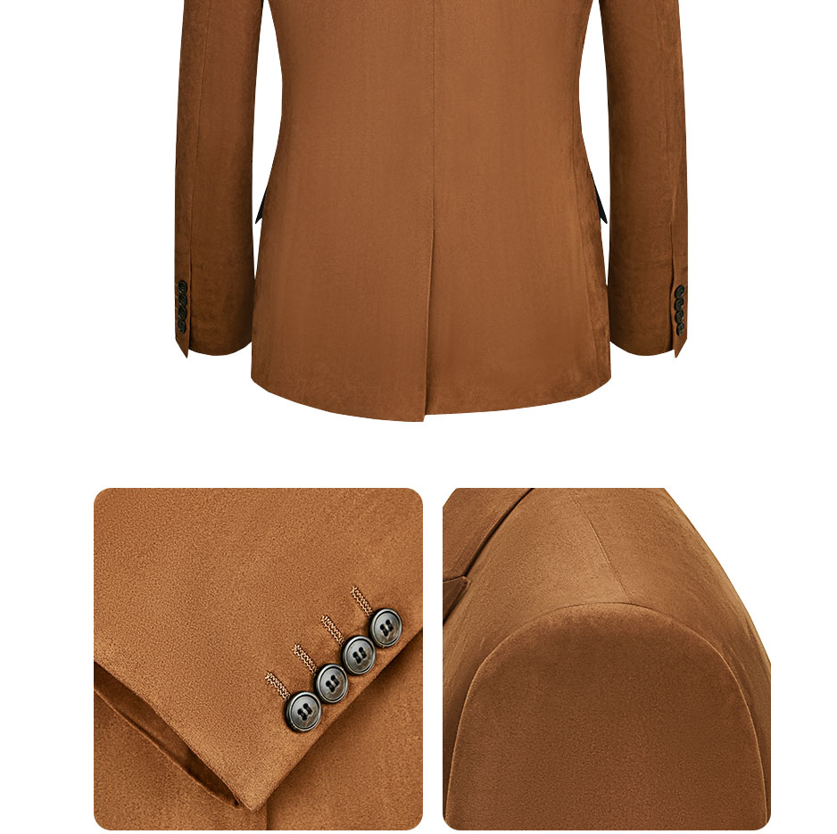 2024 New style bright colors suede casual men suit & blazer business slim fit custom men's suit details
