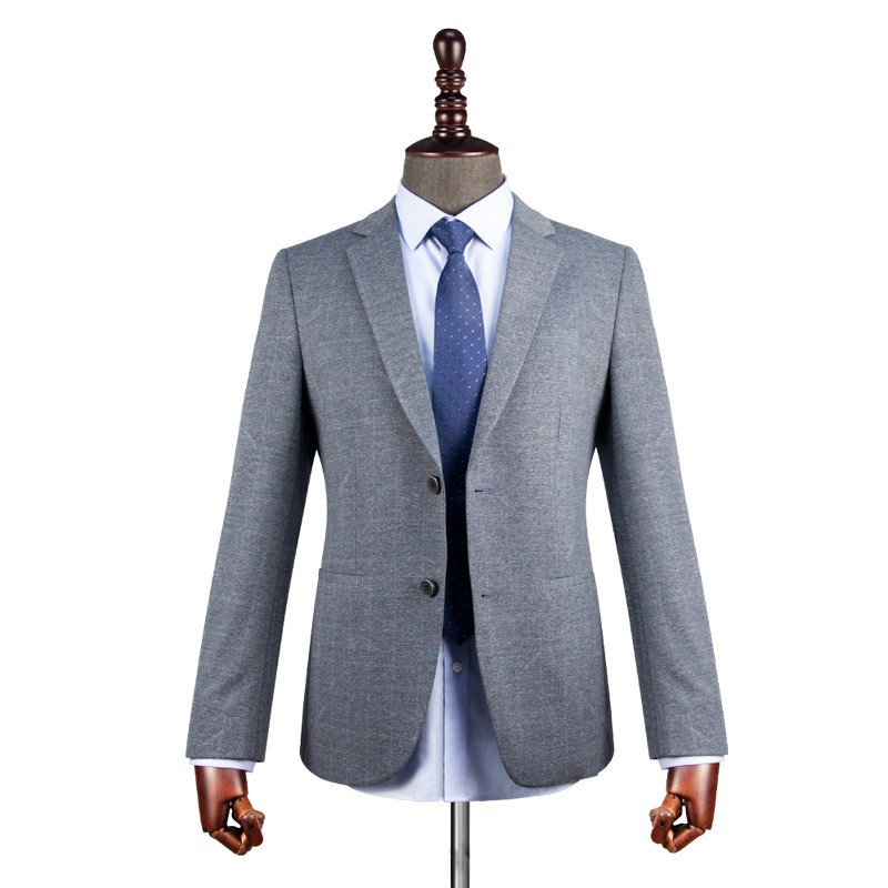 2024 New fashion high-end men's comfortable breathable suit gray anti-pilling classic suit details