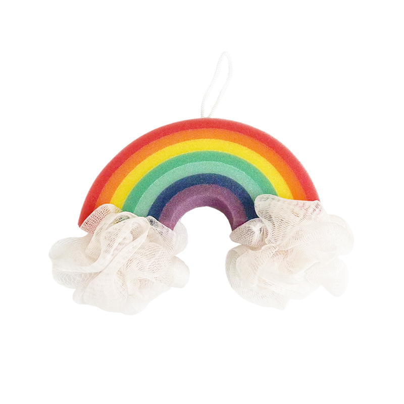 Éponge de bain arc-en-ciel avec balle de bain