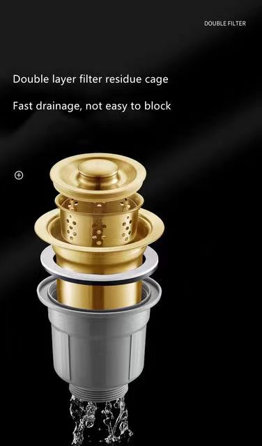 Brushed Gold Stainless Steel Nano Handmade Kitchen Sink Single Slot Under The Counter Multifunctional Table Board Sink Bowl factory