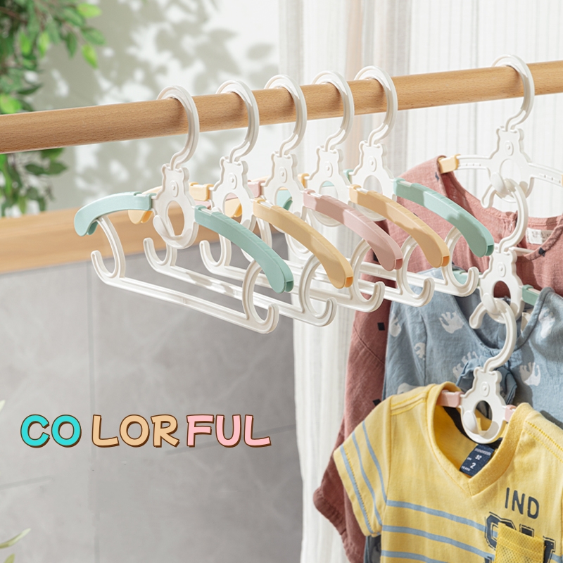 Hot Sale Custom Plastic Kids Extendable non-slip colorful Hanger for Coat Use in Wardrobe for Living Room Balcony Clothing manufacture