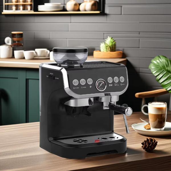 Prepara espresso de calidad profesional en casa con una combinación conveniente de molino y máquina de espresso