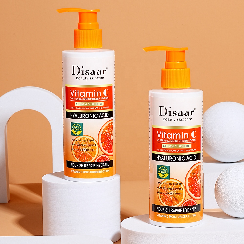 Disaar Vitamin C жана Hyaluronic Acid акыткан, ылгалдуу турган дене лосьонынун фабрикалык камсыздоосу