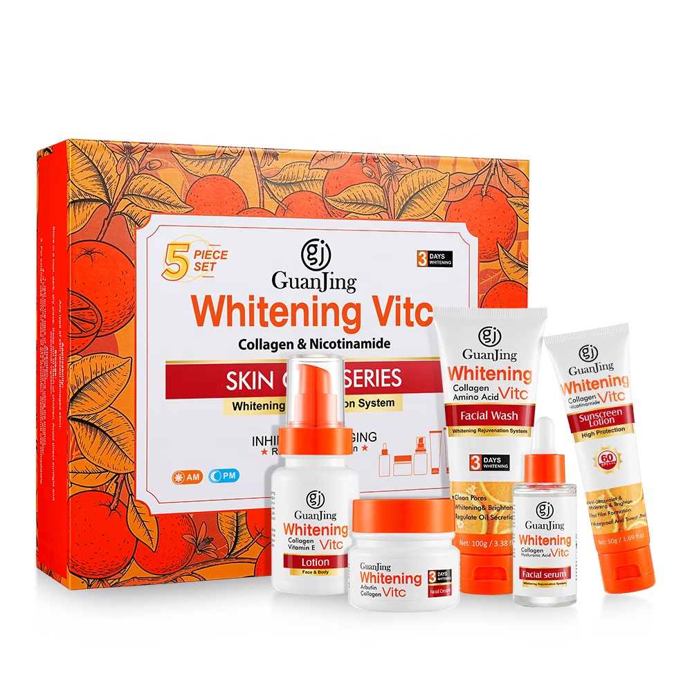 GUANJING Органика 100% VC Скинкэре кити Акча түшүрүүчү Түшүрүүчү Витамин C Жыртын жаңыруу 5 топчоо сыйлыгы Бардык учун