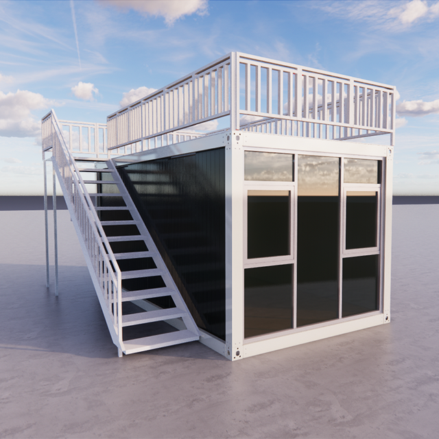 40ft glass sloping roof in Thai ancient style prefabricated house container building steel construction module summerhouse home factory