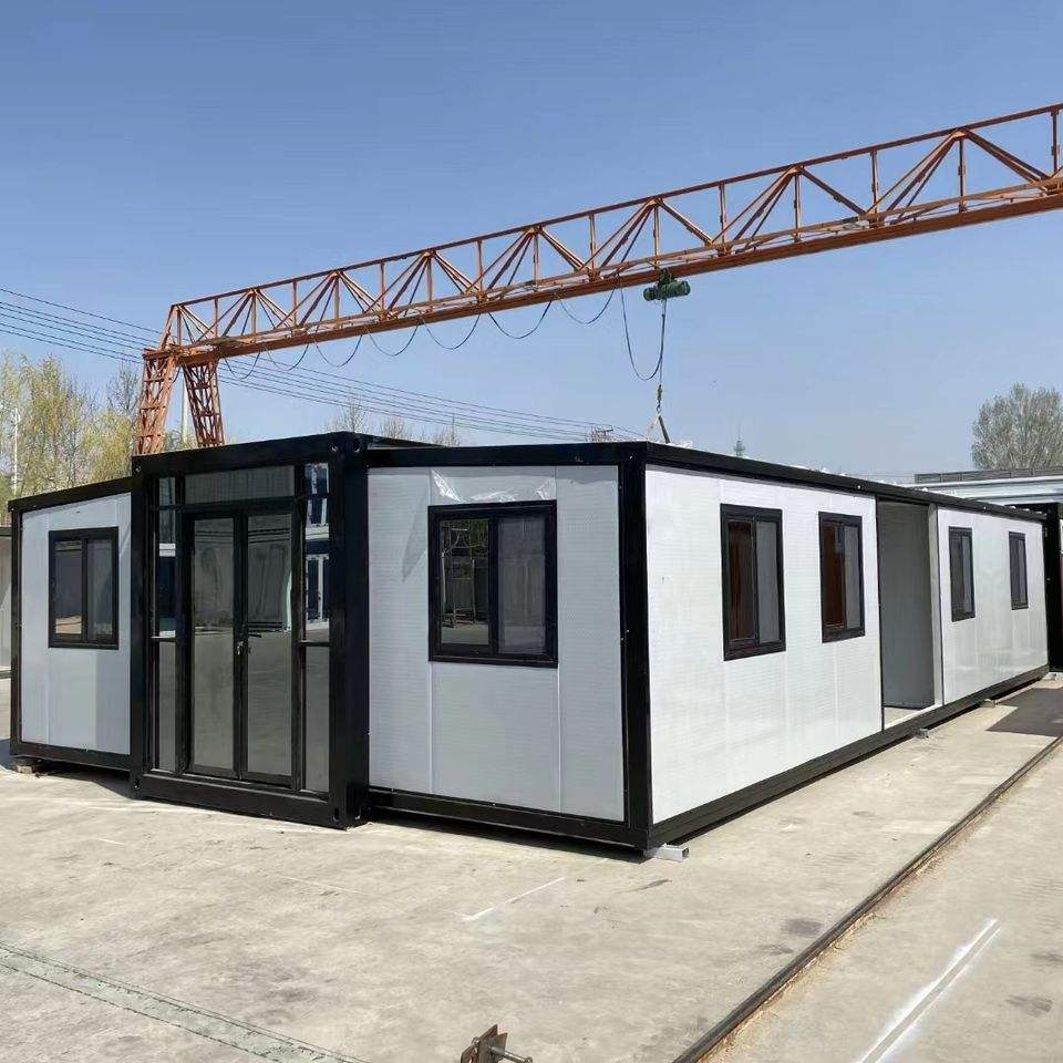 40ft glass sloping roof in Thai ancient style prefabricated house container building steel construction module summerhouse home factory