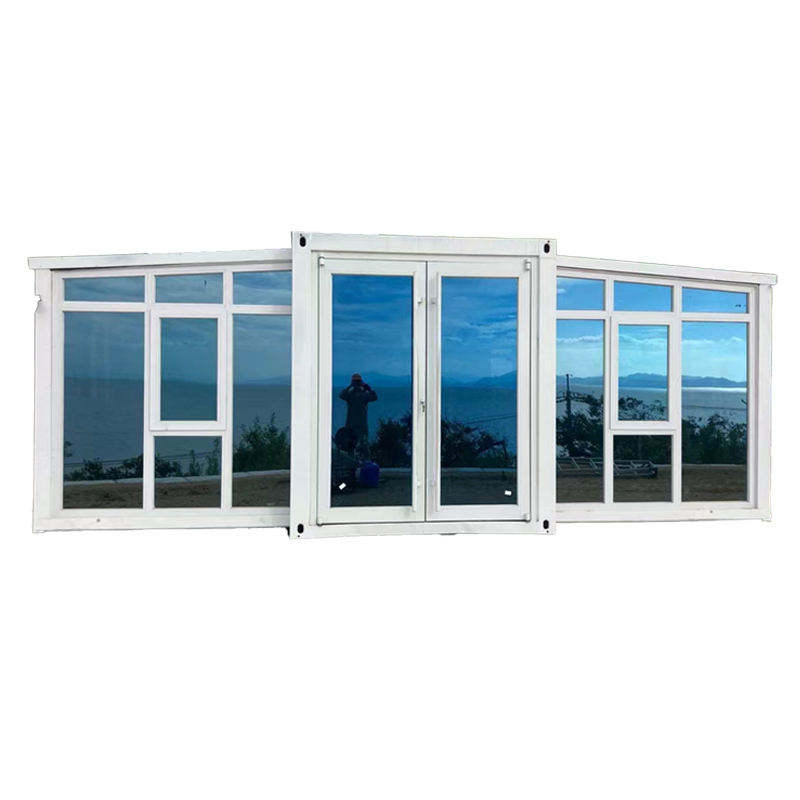 40ft glass sloping roof in Thai ancient style prefabricated house container building steel construction module summerhouse home factory