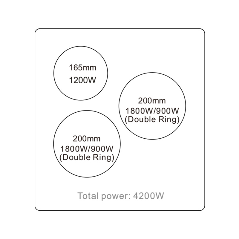VC4E348D-S07 | 3 Burner Electric Ceramic Hob Induction Cooker details