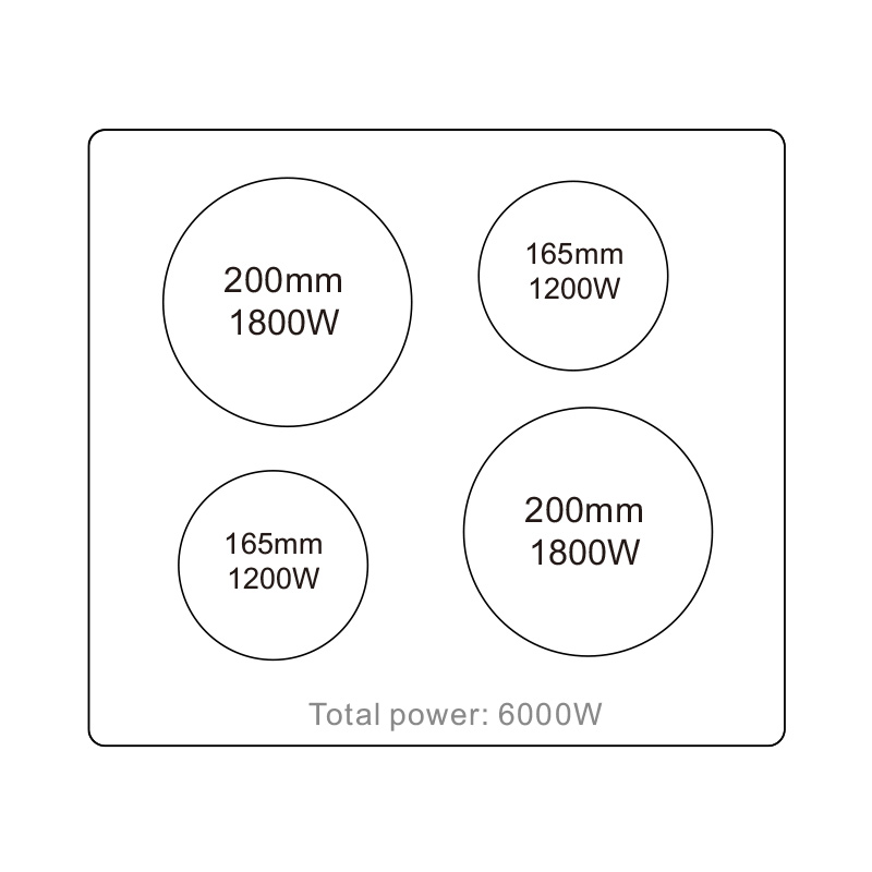 VC6E460-S07 | 4 Burner Electric Ceramic Hob Induction Cooker supplier
