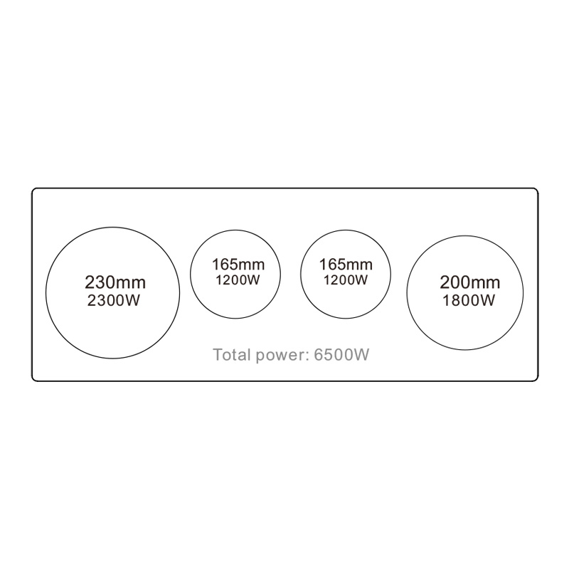 VC9E465-S07 | 4 Burner Electric Ceramic Hob Induction Cooker details