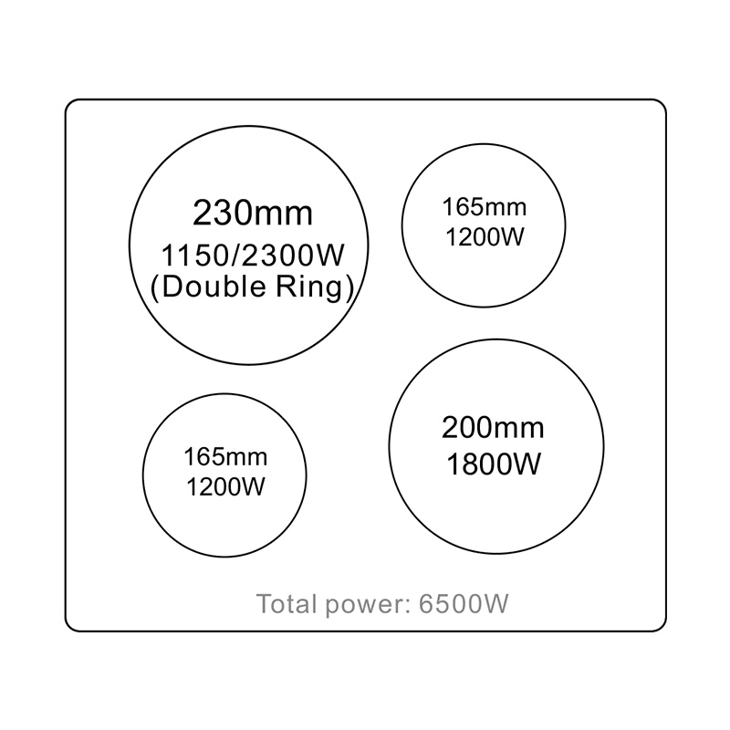 VC6E465D-S07 | 4 Burner Electric Ceramic Hob Induction Cooker supplier