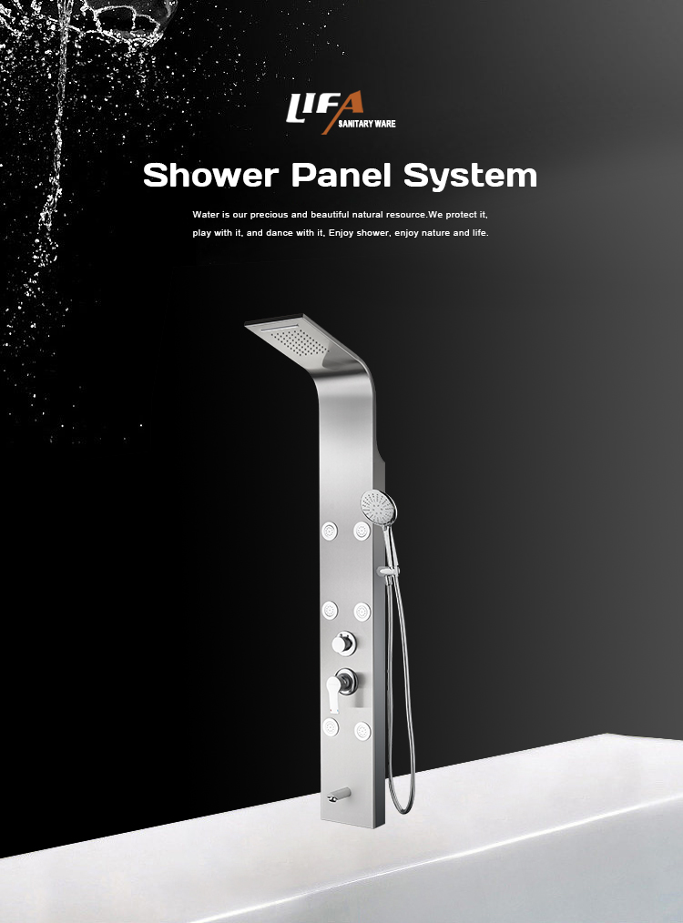 Shower mixer set bathroom massage jets stainless steel wall mounted shower panel CF-8023 factory