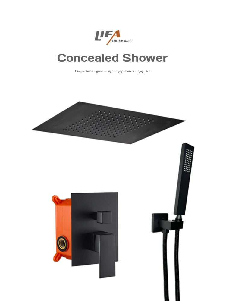 Modern Ceiling Mounted Bathroom Rain Shower Trim Set Contemporary Concealed Shower Faucet System CS-2008 supplier
