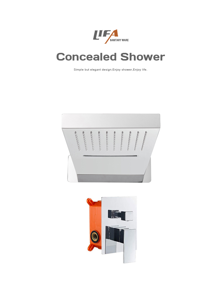 Luxury Household Square Top Shower Waterfall  Shower Concealed Shower Set CS-2005 supplier