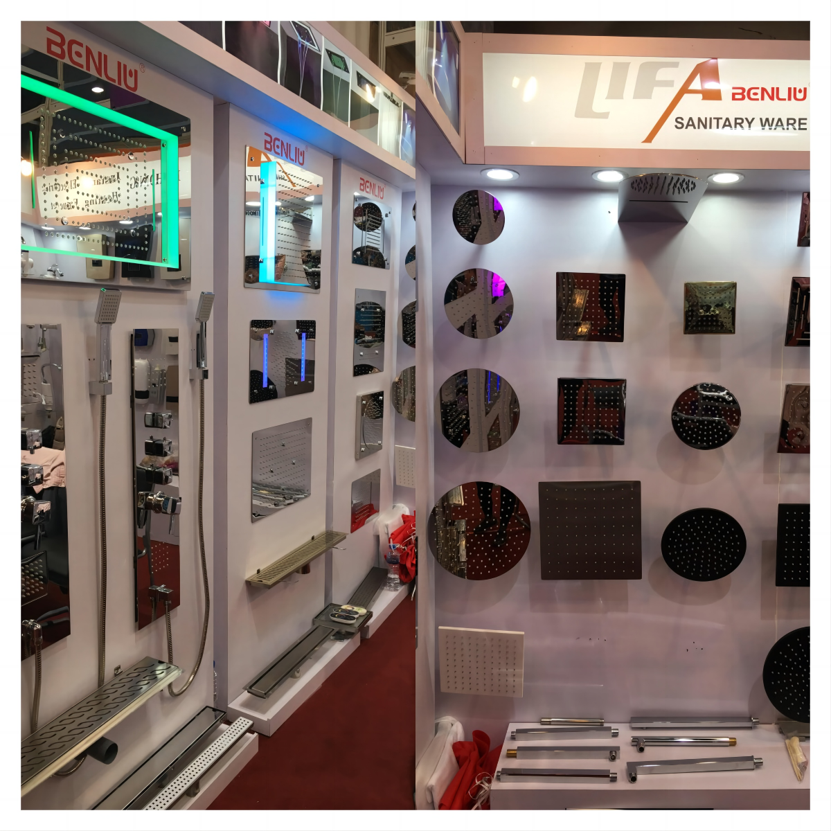 Water Saving Square Ceiling Rain Shower Head 304 Rainfall Magnetic Stainless Steel  BOX113825M factory