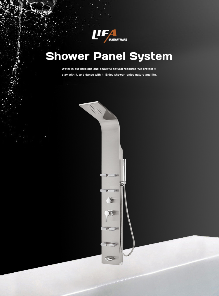 New design bathroom accessories wall mounted stainless steel shower panel CF-8214 factory