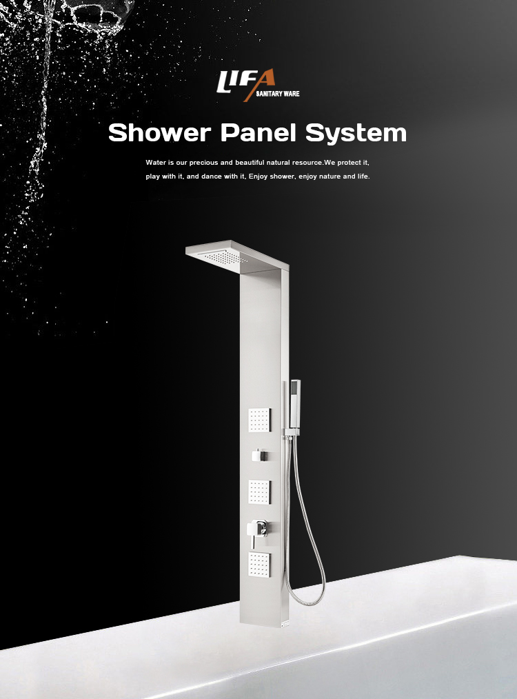 Hot sell bathroom wall mounted massage jets stainless steel shower panel CF-8351 factory