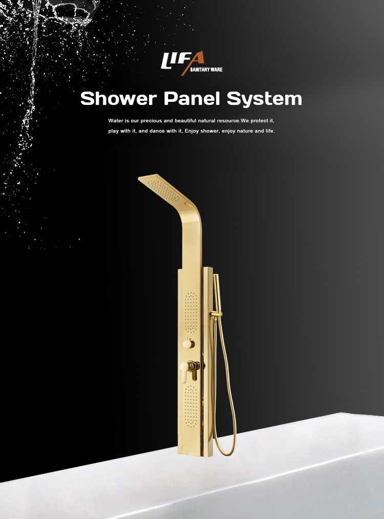 Golden Mirror Stainless Steel Shower For Pure Water Faucet Mixer Shower Panels CF-8310 manufacture