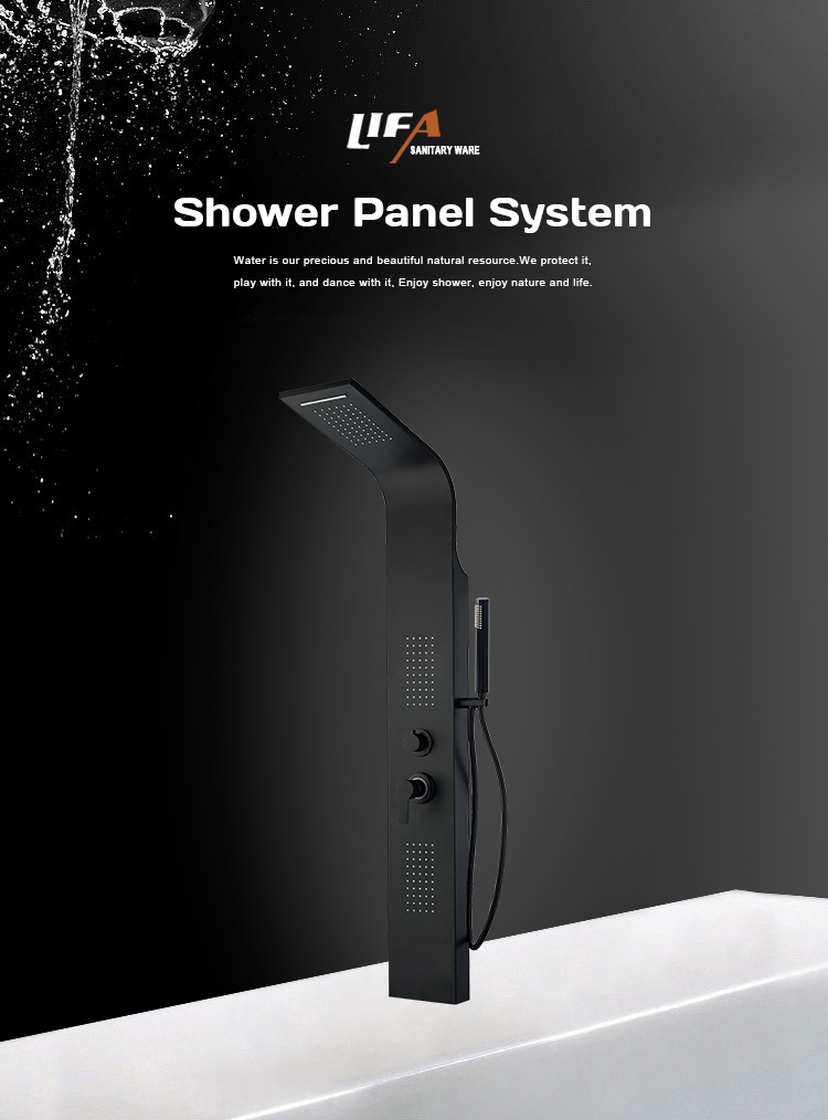 Quality home sanitary system spraying massage with jets shower panel aluminum alloy shower CF-9051 details