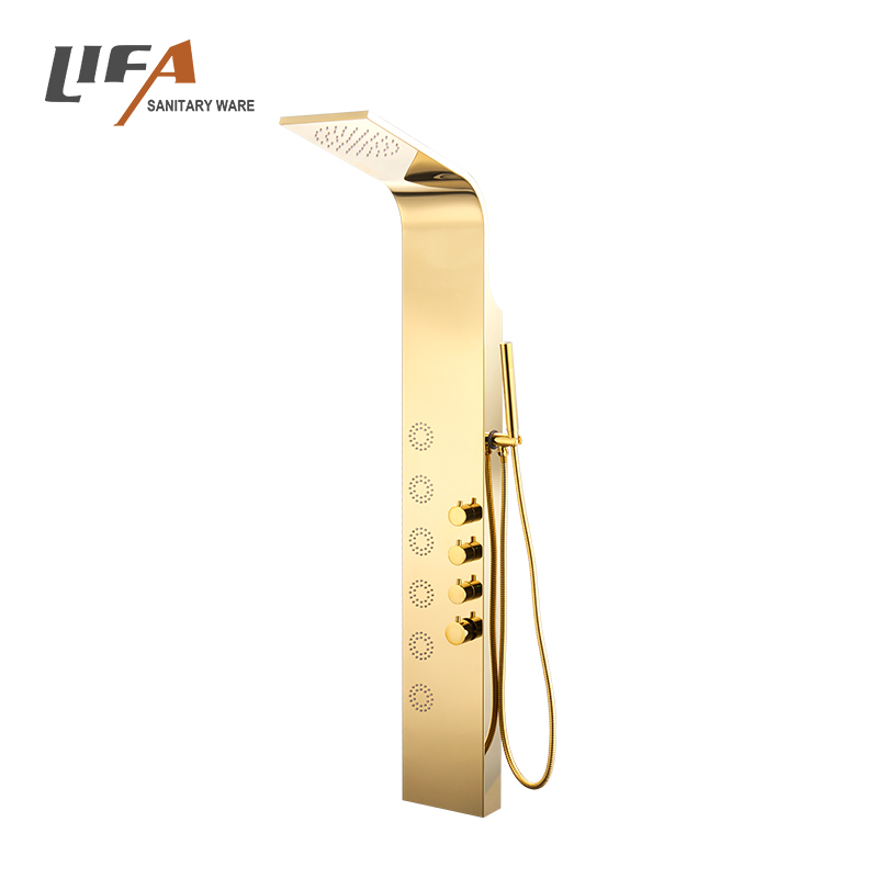 Popular design New bath shower high quality golden Stainless Steel shower panel CF-8225
