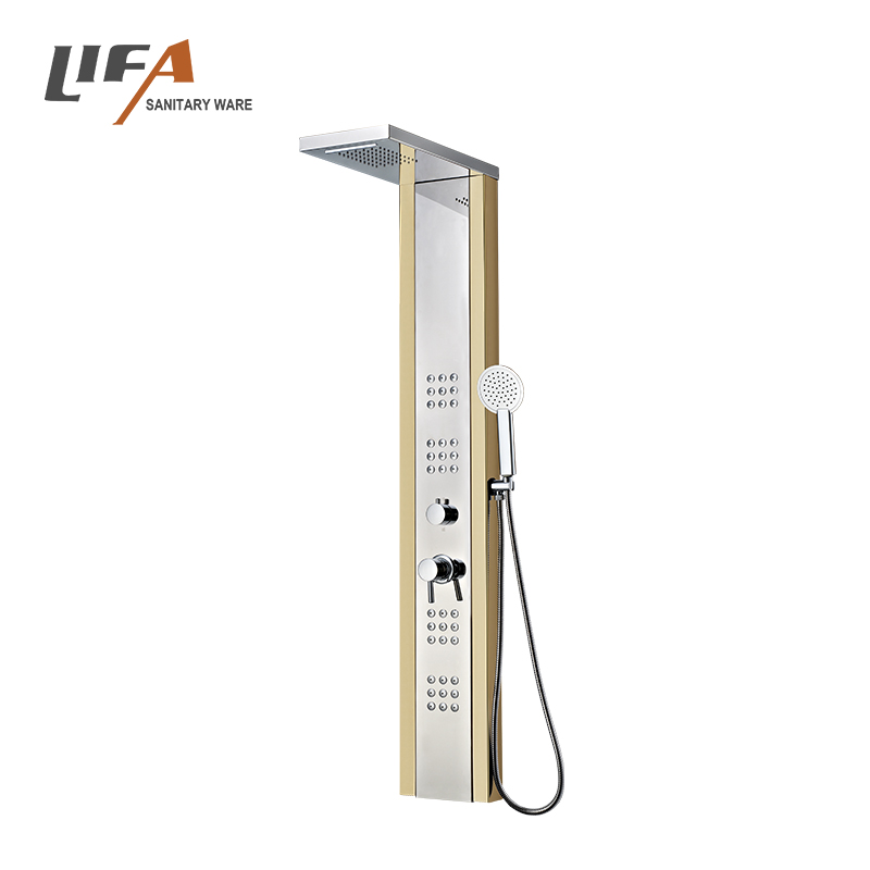 New design golden mirror stainless steel shower panel bathroom sanitary ware CF-8328