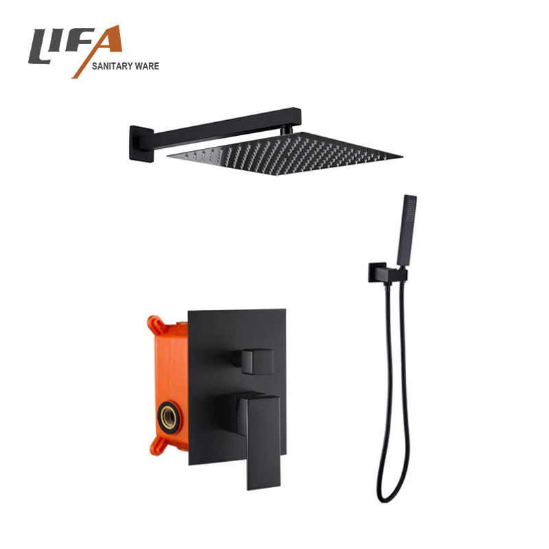 Luxury wall mount concealed shower mixer system 2 Way rain shower bath set CS-2003