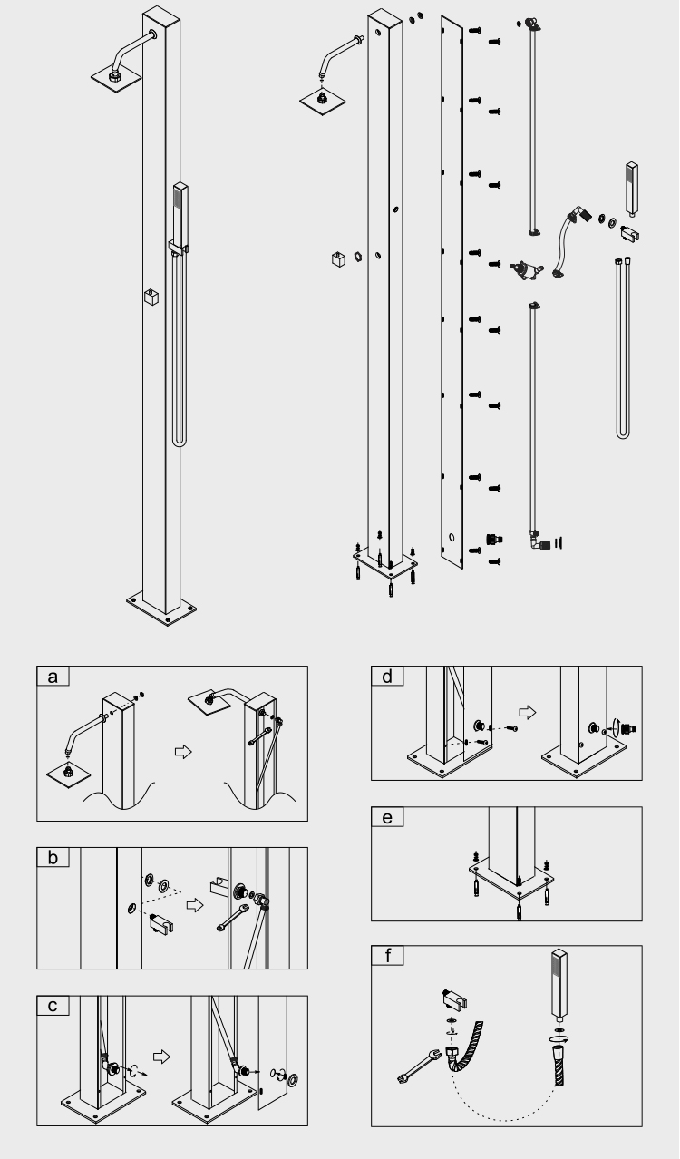 New Design Outdoor Garden Shower Aluminium Swimming Pool Shower With Footwash CF-5016 supplier