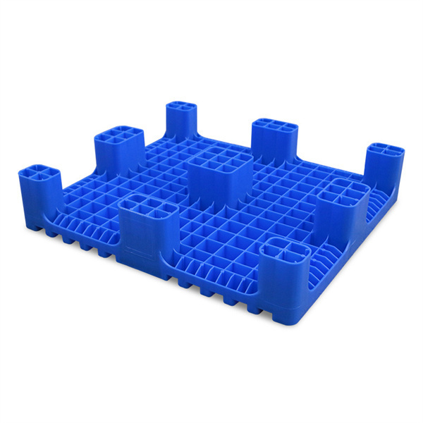 Heavy-duty recycled plastic pallets.