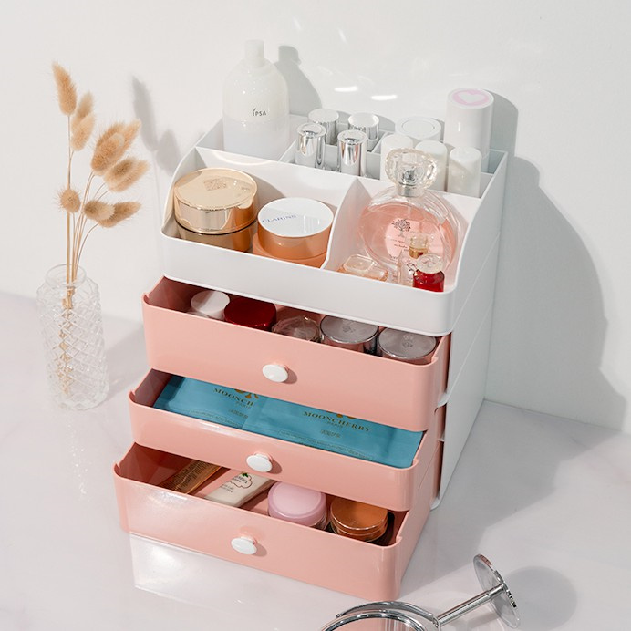 Say goodbye to cluttered counters and drawers with a cosmetic drawer organizer.