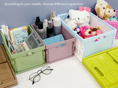 Folding Plastic Baskets for Warehouse, Retail & Home Use