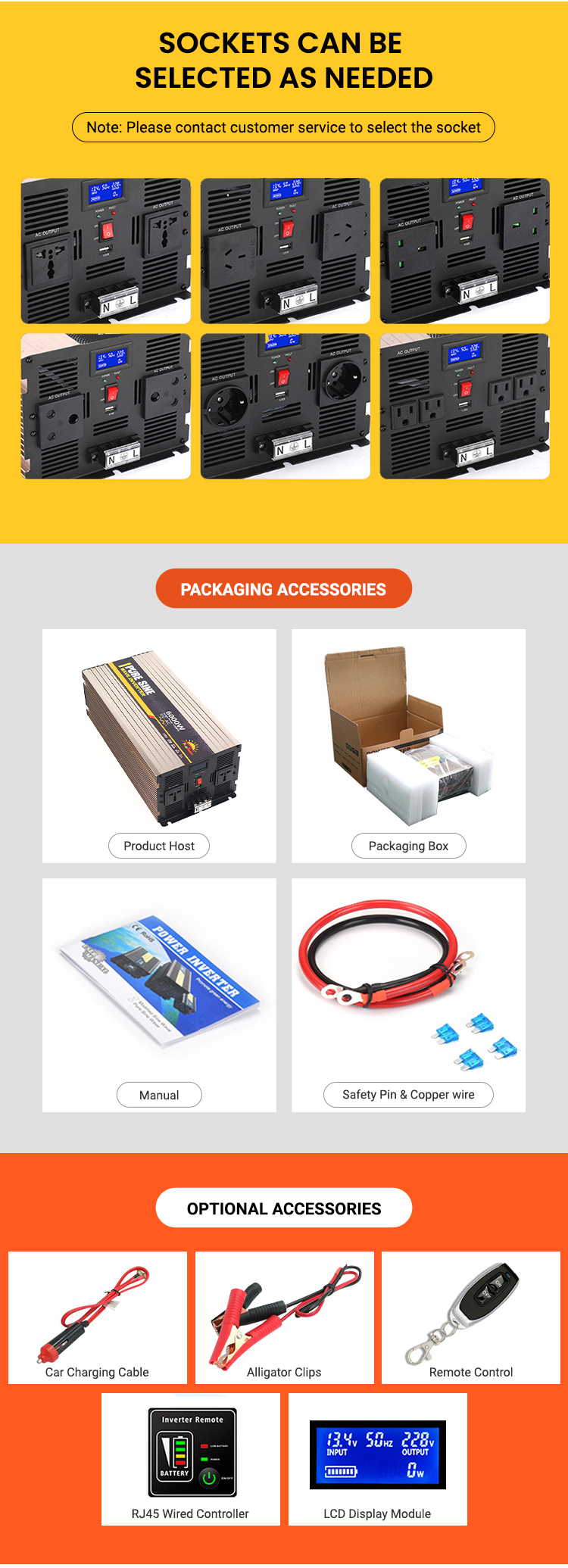 Powsmart-6000W DC 12V 24V 48V AC 110V 220V Power Inverter manufacture