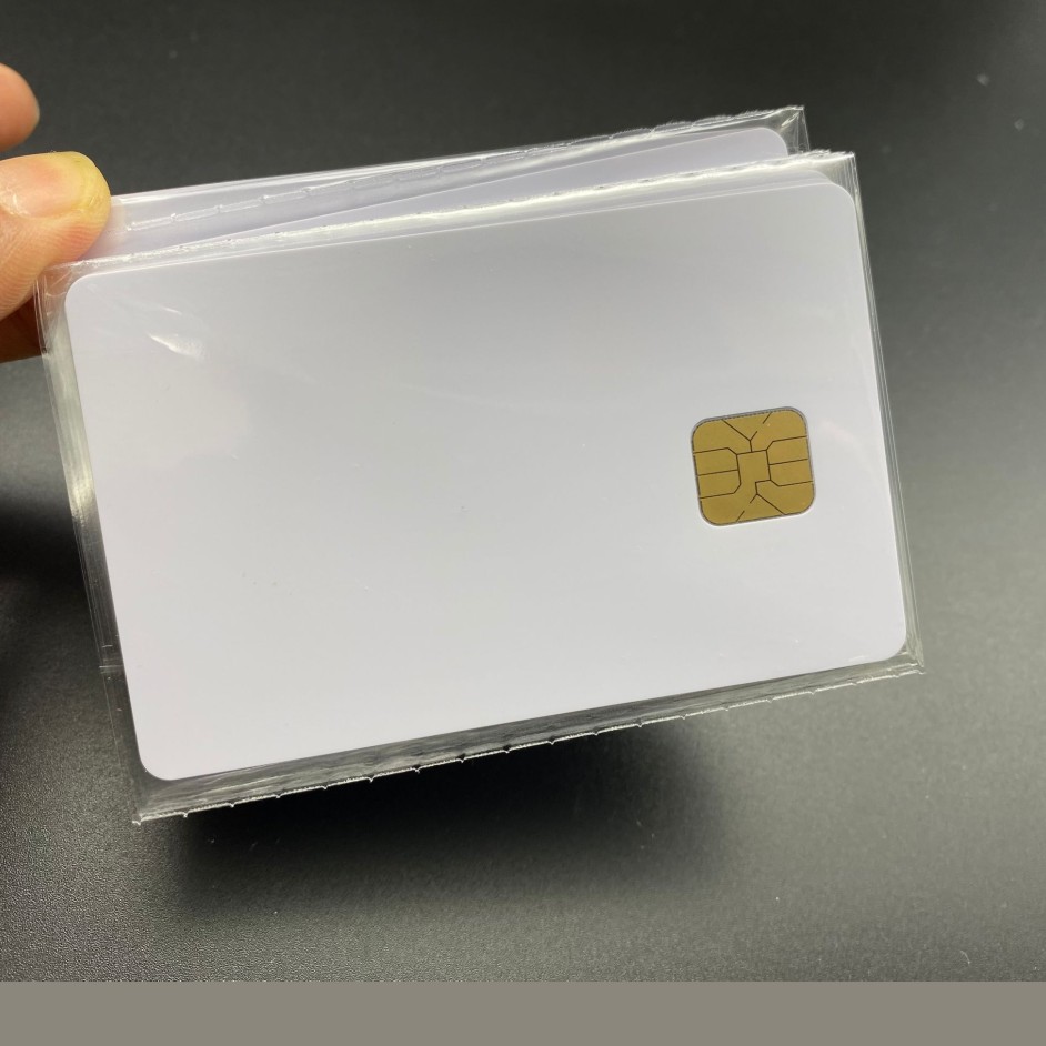 SUNLAN Wholesale White Printable PVC Card FM4428 AT24C64 Big Chip Smart IC Card rfid card factory