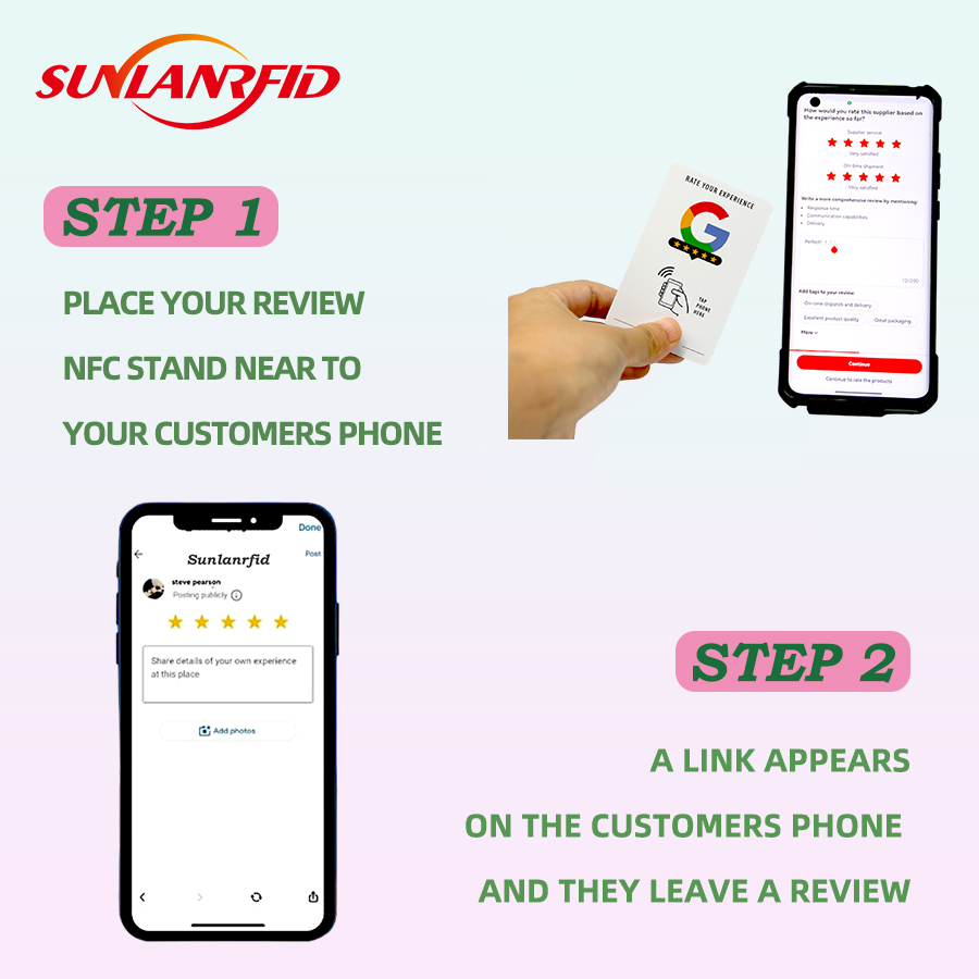 HOT SELLING Smart  PVC nfc tap cards business RFID google review  card nfc