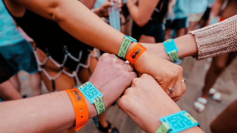 SUNLAN 13.56MHz NFC Fabric Wristband and NT213 Chip RFID Wristbands for Secure event and Convenient Access Control supplier